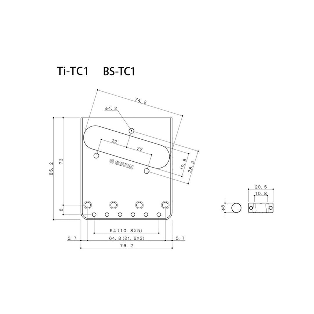 TB-5131-007 Gotoh BS-TC1 Aged C Bridge for Telecaster®