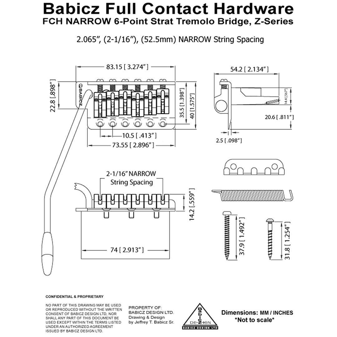 SB-3557-010 - Babicz Full Contact Babicz FCH Z Series 6 Hole Strat Tremolo Wide