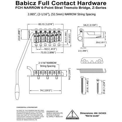 SB-3543-010 - Babicz Full Contact Babicz FCH Z Series 6 Hole Strat Tremolo Narrow