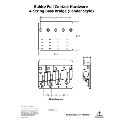 BB-3553-003 - Babicz Full Contact FCH4 BASS BRIDGE, 4 String Top Load