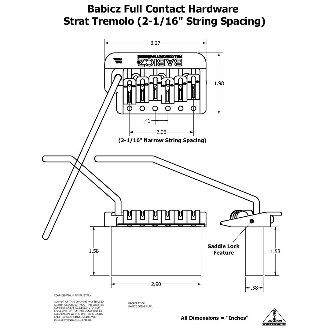 SB-3541-010 - Babicz Full Contact FCH STRAT STYLE TREMOLO, 6 String