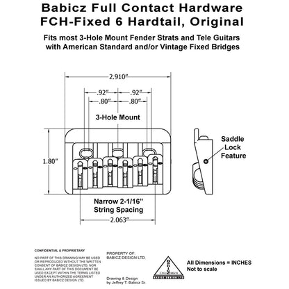 GB-3547-003 - Babicz Full Contact FCH6 FIXED BRIDGE, 6 String