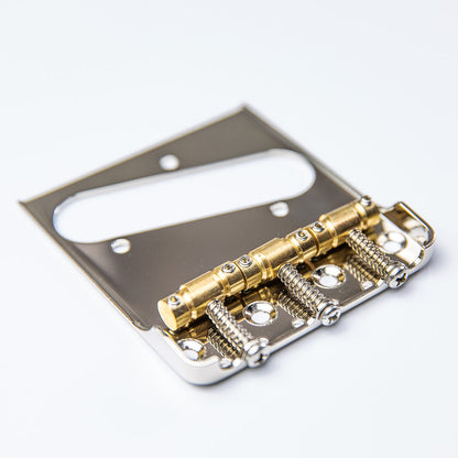 Allparts Telecaster® Bridge with Advanced Plating Compensated Saddles for use with Bigsby®