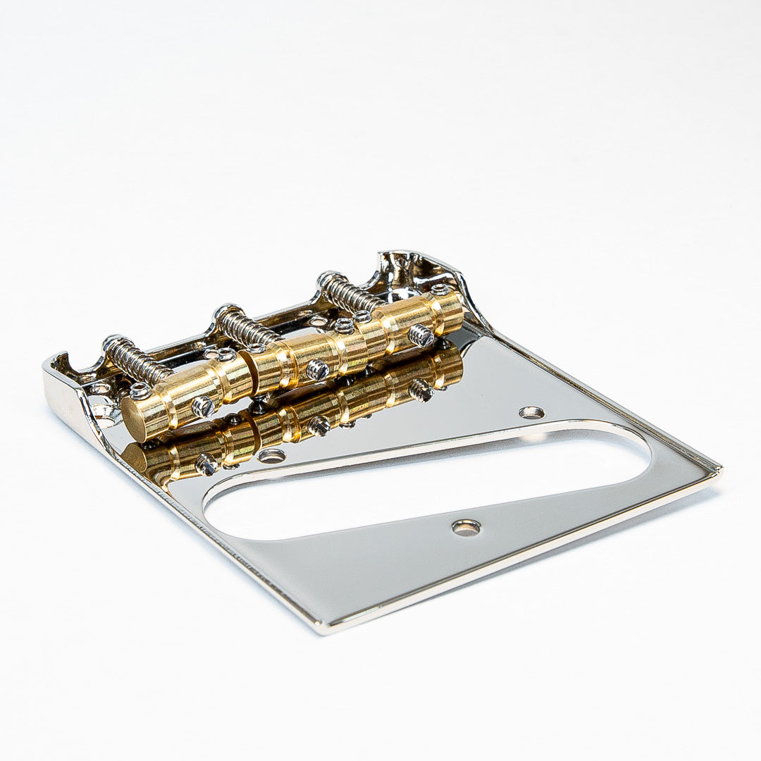 Allparts Telecaster® Bridge with Advanced Plating Compensated Saddles for use with Bigsby®