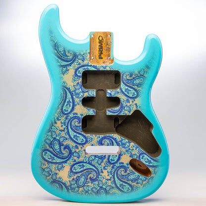 Primo Replacement Strat Body - Blue Paisley