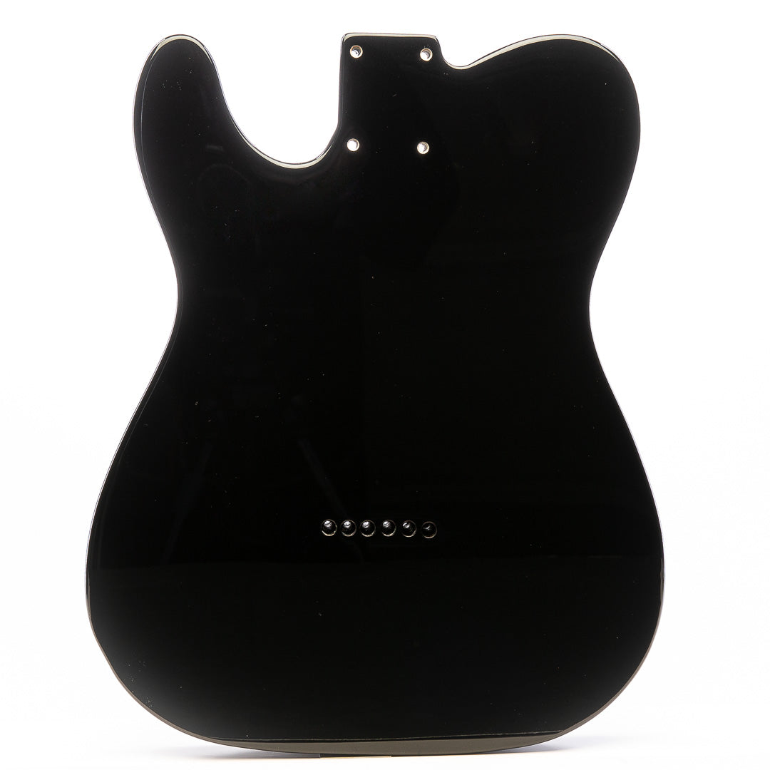 Primo Replacement Tele Body - Black Onyx w/ White Binding