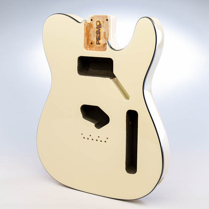 Primo Replacement Tele Body - Alabaster w/ Black Binding