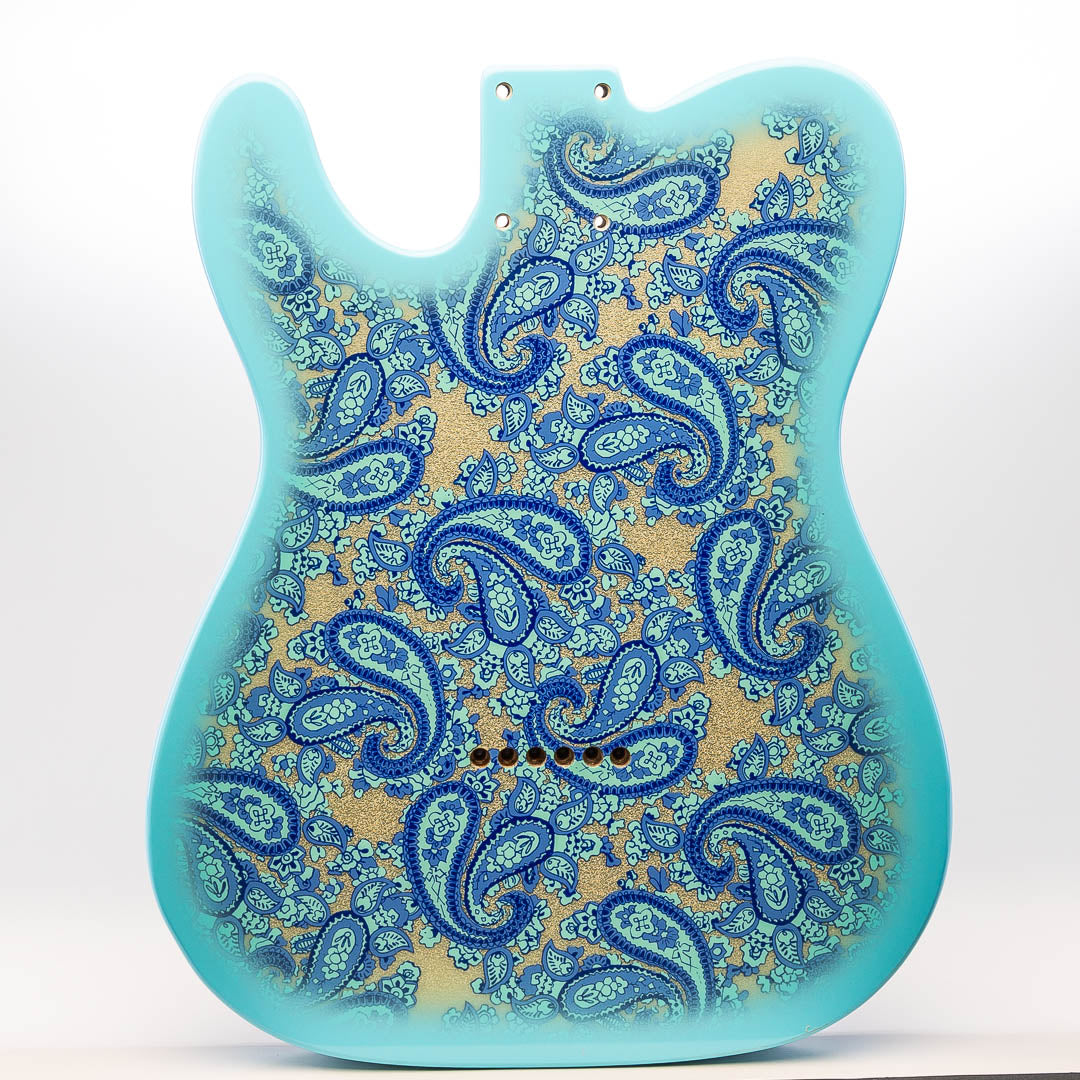 Primo Replacement Tele Body - Blue Paisley