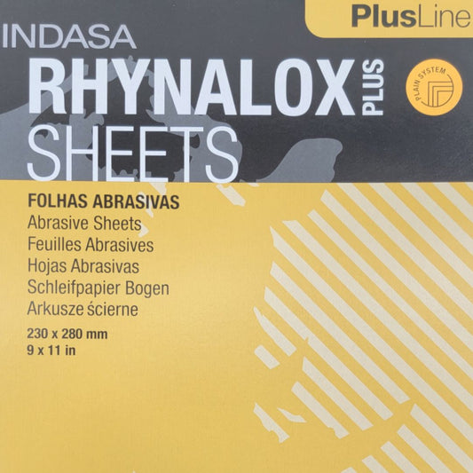 Rhynolox Plus Aluminum Oxide Plus Lubricant Sanding Sheets - 10 sheet pack,