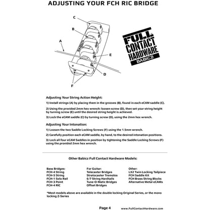 BB-3568-010 - Babicz Full Contact FCH4 RICKENBACKER BASS BRIDGE