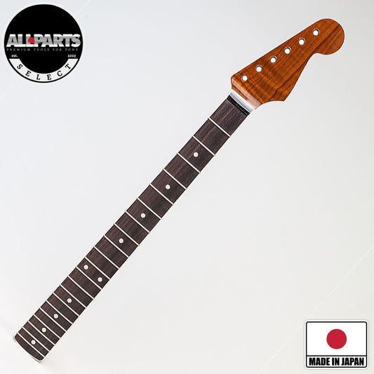 Allparts Select "Licensed by Fender®" AAA+ Roasted Flame Maple "VIN-MOD" Deluxe Replacement Neck for Stratocaster® - Nitro Finish - Bound Fretboard