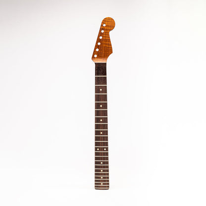 Allparts Select "Licensed by Fender®" AAA+ Roasted Flame Maple "VIN-MOD" Replacement Neck for Stratocaster® - Thin Poly Finish - 12" Radius Rosewood Fretboard - Floyd Nut Slot