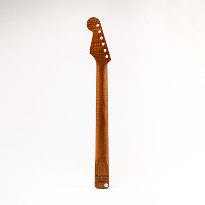 Allparts Select "Licensed by Fender®" AAA+ Roasted Flame Maple "VIN-MOD" Replacement Neck for Stratocaster® - Thin Poly Finish - 12" Radius Rosewood Fretboard - Floyd Nut Slot