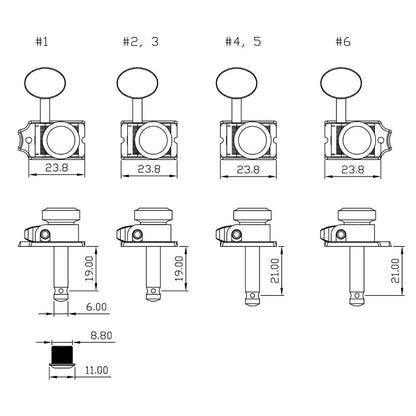 True Lok Vintage Style Locking Tuners - 6-In-Line - Bulk pack, 10 sets