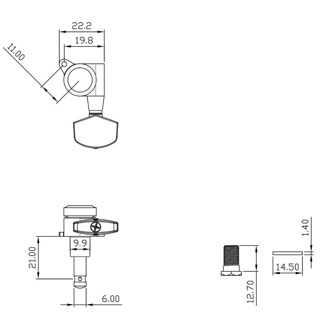 True Lok Mid-Size Locking Tuners - 3x3