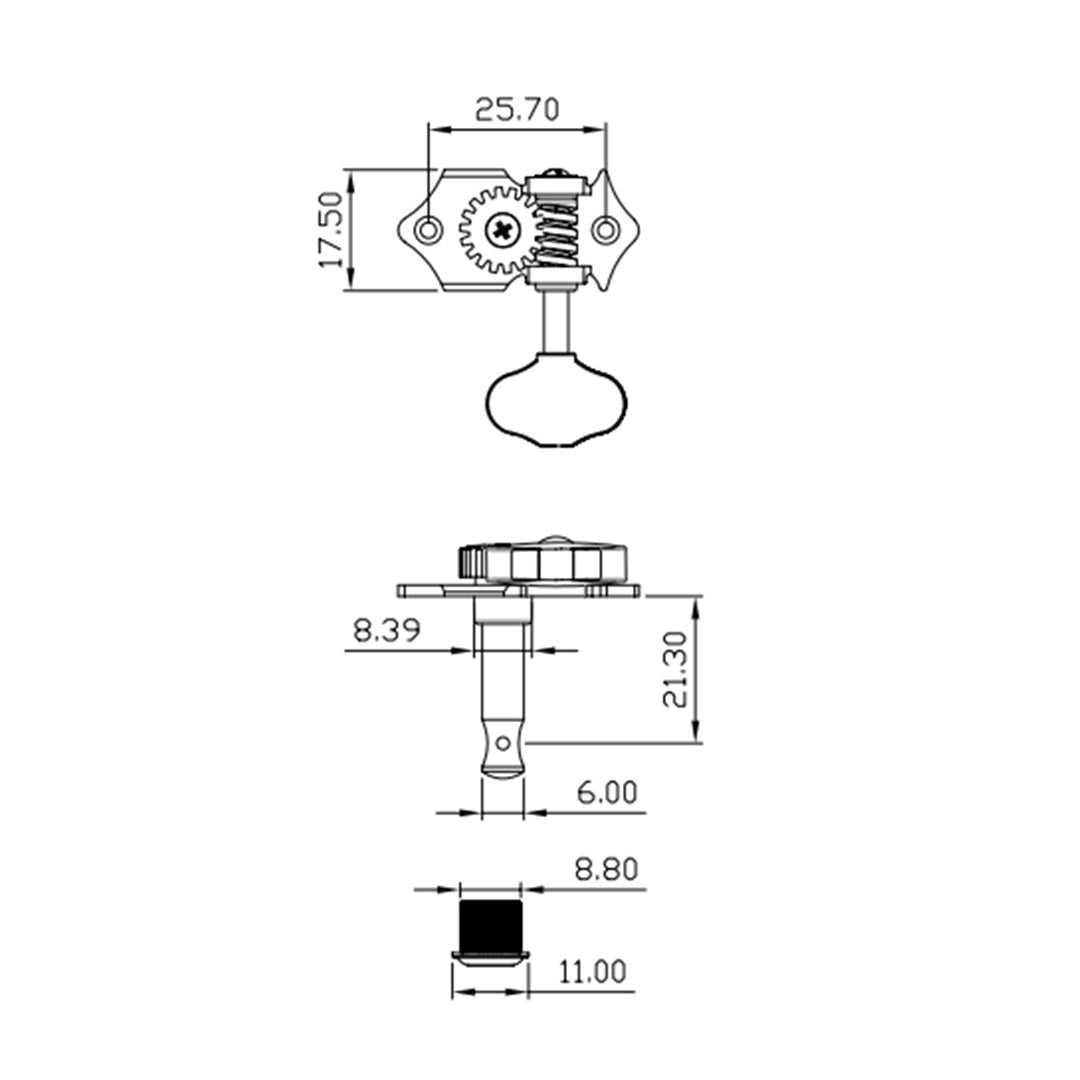 True Tune Open Gear Tuners - 3x3 - Bulk pack, 10 sets