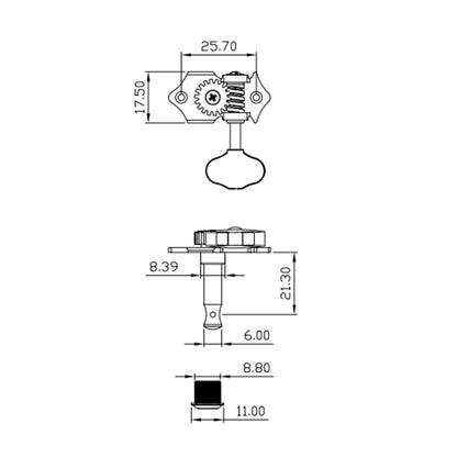 True Tune Open Gear Tuners - 3x3 - Bulk pack, 10 sets